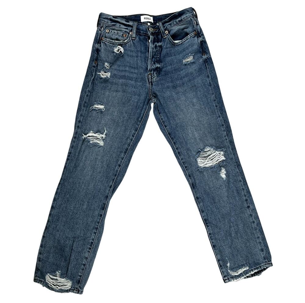 Pistola Distressed High‑Rise Straight Jeans – Size 26